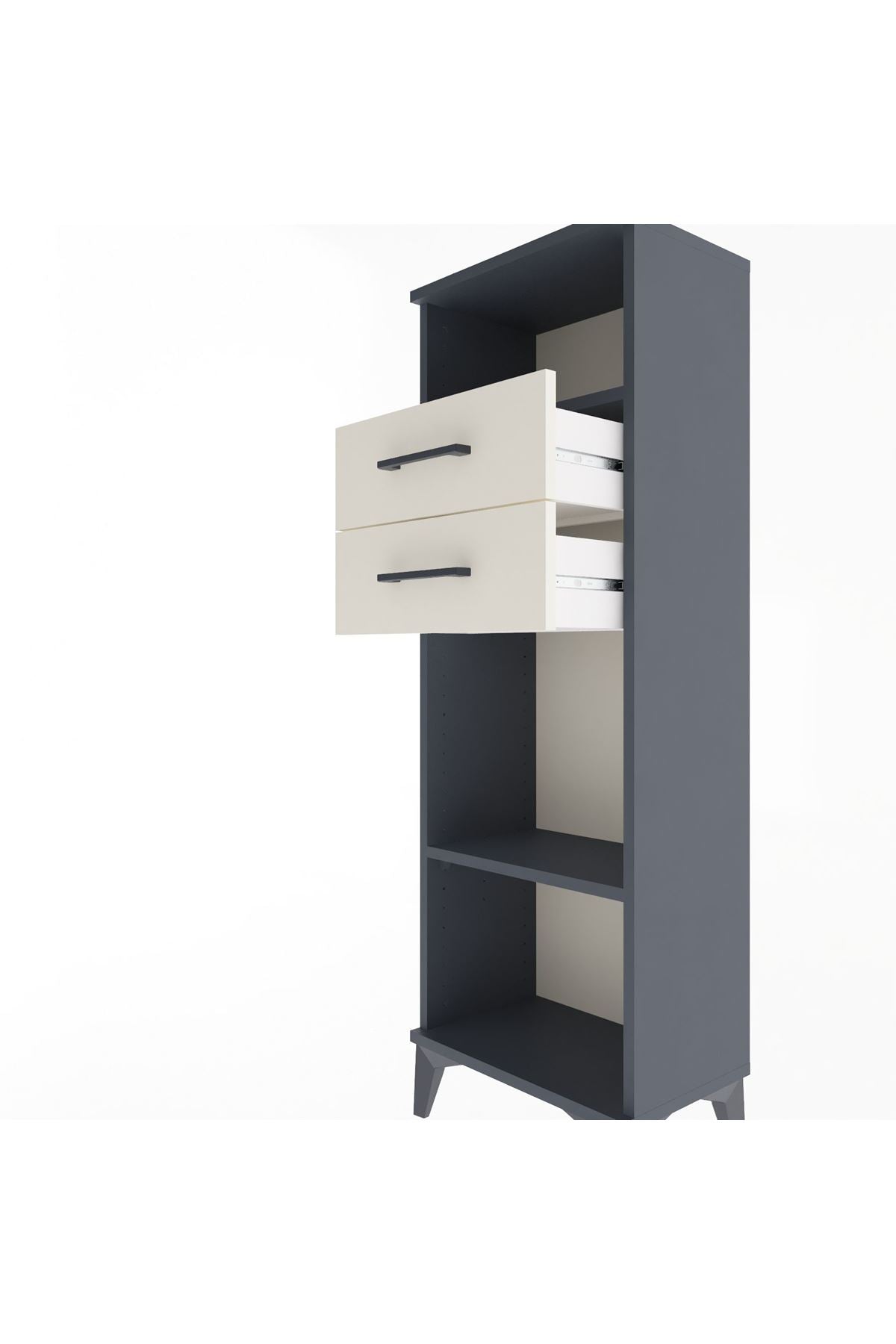 Arges Dolap 2 Raflı 2 Çekmeceli 44x30x134 Antrasit-Aytaşı