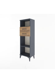 Arges Dolap 2 Raflı 2 Çekmeceli 44x30x134 Antrasit-Çam