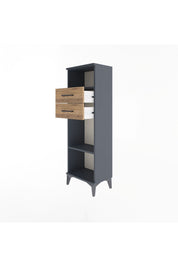 Arges Dolap 2 Raflı 2 Çekmeceli 44x30x134 Antrasit-Çam