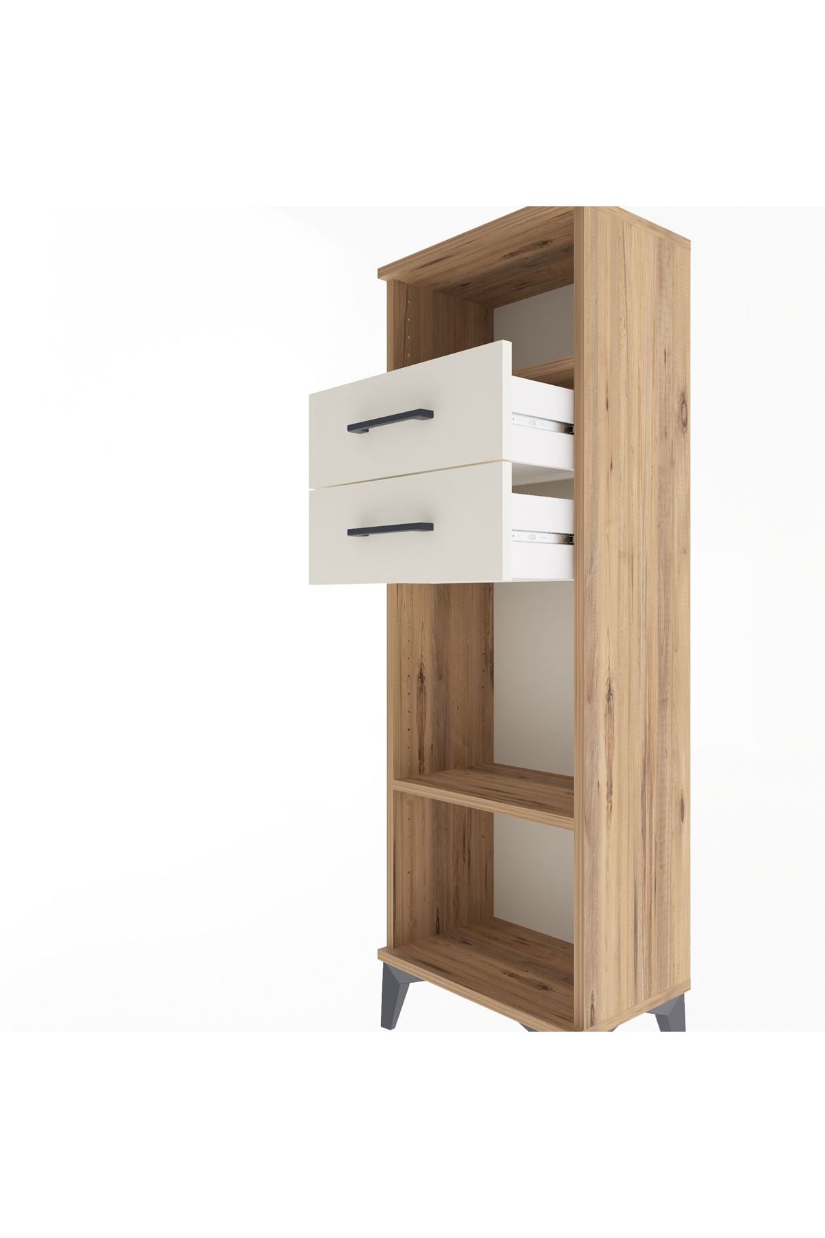Arges Dolap 2 Raflı 2 Çekmeceli 44x30x134 Çam-Aytaşı