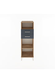 Arges Dolap 2 Raflı 2 Çekmeceli 44x30x134 Çam-Antrasit