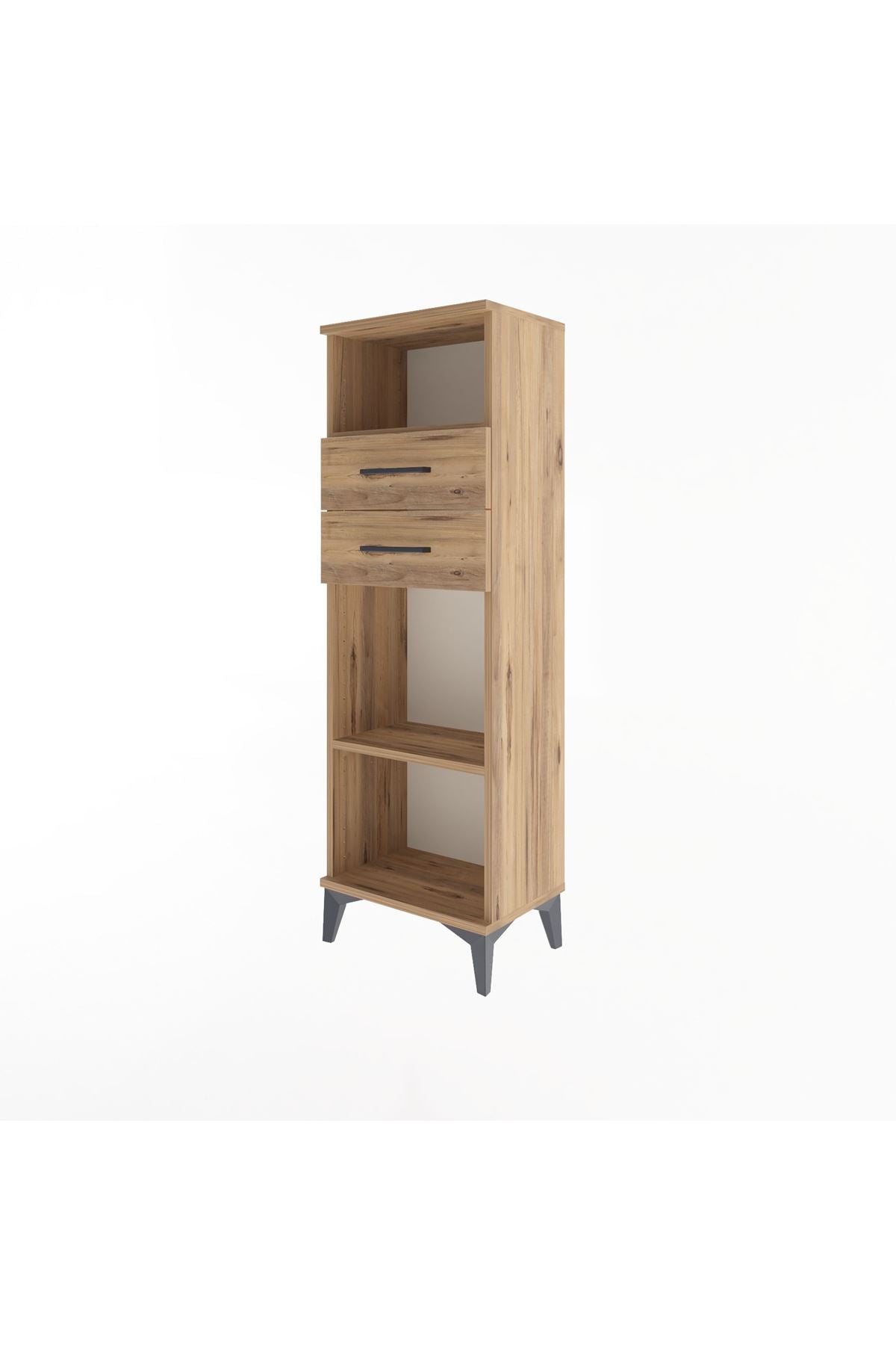 Arges Dolap 2 Raflı 2 Çekmeceli 44x30x134 Çam-Çam