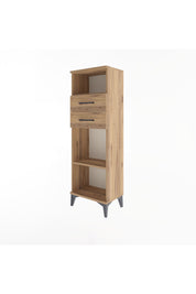 Arges Dolap 2 Raflı 2 Çekmeceli 44x30x134 Çam-Çam