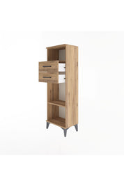 Arges Dolap 2 Raflı 2 Çekmeceli 44x30x134 Çam-Çam