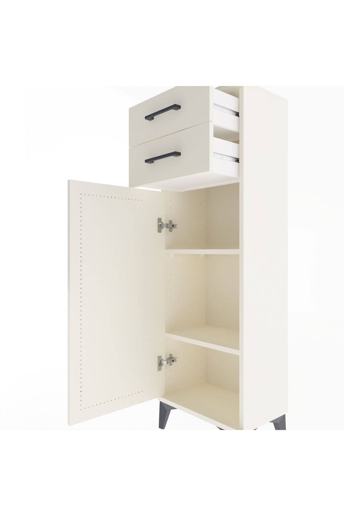 Arges Dolap 2 Raflı 2 Çekmeceli Tek Kapaklı 44x30x134 Aytaşı-Aytaşı