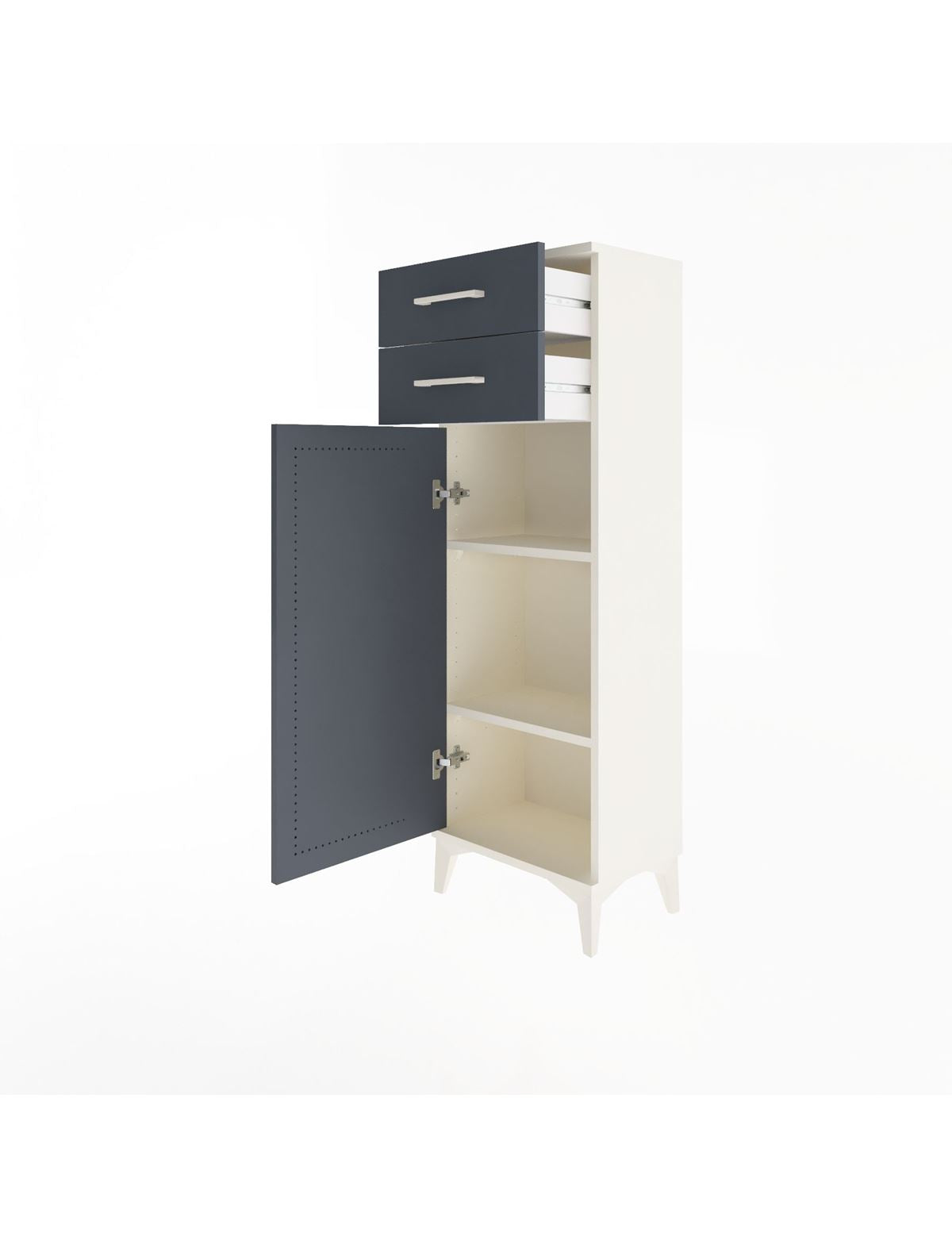 Arges Dolap 2 Raflı 2 Çekmeceli Tek Kapaklı 44x30x134 - S16M042V2A