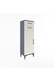 Arges Dolap 2 Raflı 2 Çekmeceli Tek Kapaklı 44x30x134 Antrasit-Aytaşı