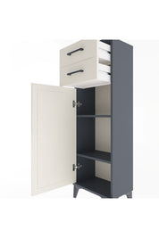 Arges Dolap 2 Raflı 2 Çekmeceli Tek Kapaklı 44x30x134 Antrasit-Aytaşı