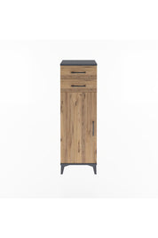 Arges Dolap 2 Raflı 2 Çekmeceli Tek Kapaklı 44x30x134 Antrasit-Çam
