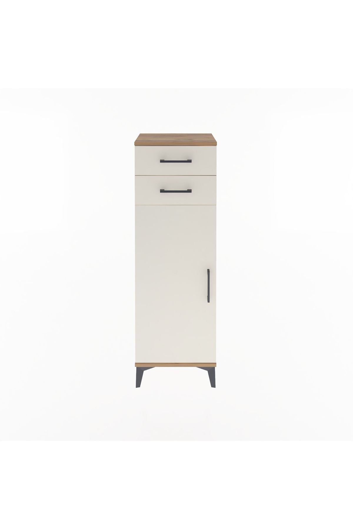 Arges Dolap 2 Raflı 2 Çekmeceli Tek Kapaklı 44x30x134 Çam-Aytaşı
