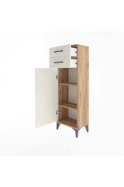 Arges Dolap 2 Raflı 2 Çekmeceli Tek Kapaklı 44x30x134 Çam-Aytaşı