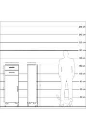 Arges Dolap 2 Raflı 2 Çekmeceli Tek Kapaklı 44x30x134 Çam-Antrasit