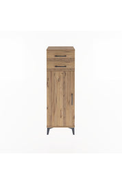 Arges Dolap 2 Raflı 2 Çekmeceli Tek Kapaklı 44x30x134 Çam-Çam