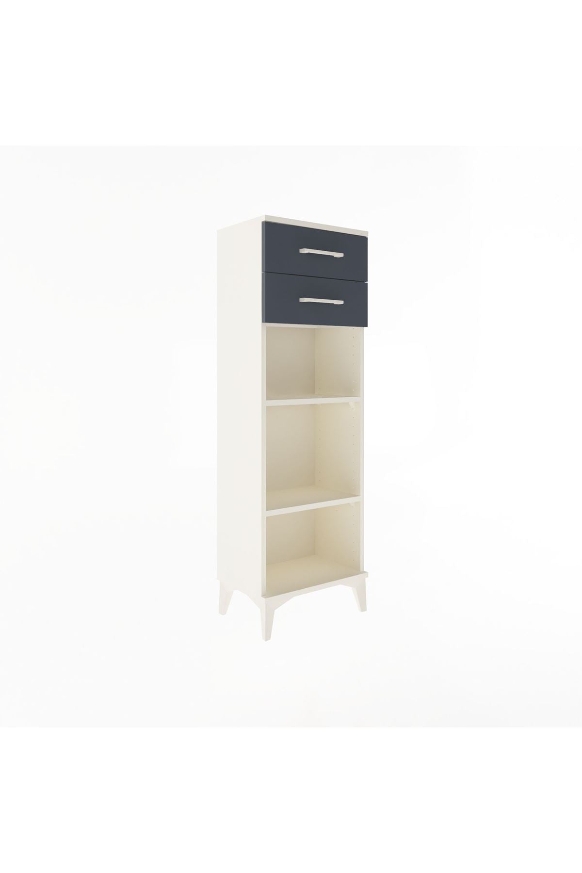Arges Dolap 2 Raflı 2 Çekmeceli 44x30x134 Aytaşı-Antrasit