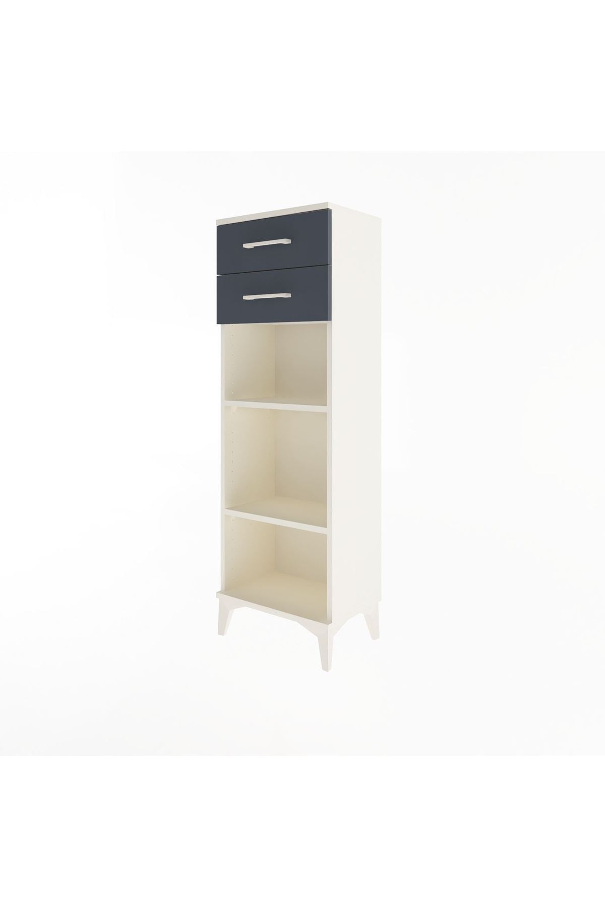 Arges Dolap 2 Raflı 2 Çekmeceli 44x30x134 Aytaşı-Antrasit