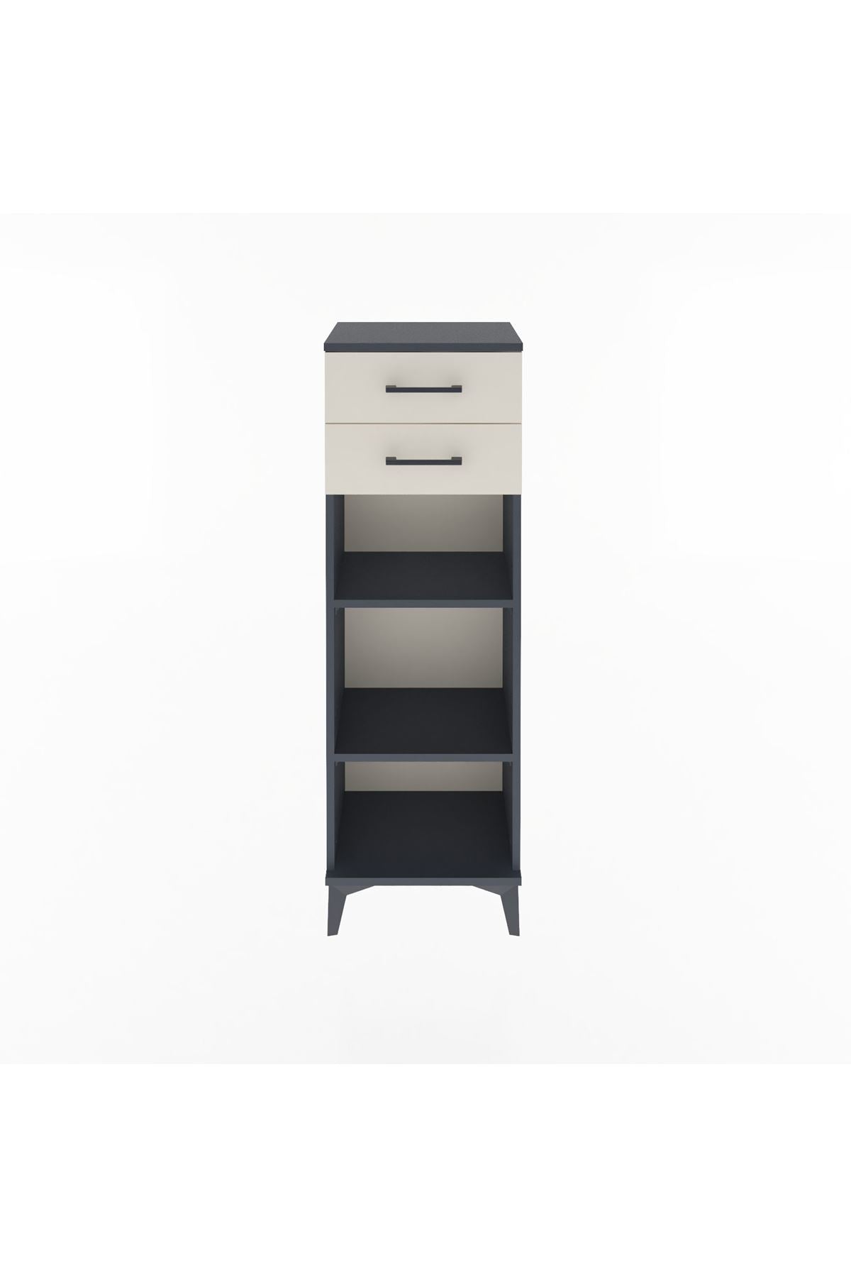 Arges Dolap 2 Raflı 2 Çekmeceli 44x30x134 Antrasit-Aytaşı