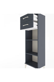 Arges Dolap 2 Raflı 2 Çekmeceli 44x30x134 Antrasit-Antrasit