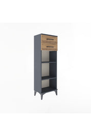 Arges Dolap 2 Raflı 2 Çekmeceli 44x30x134 Antrasit-Çam