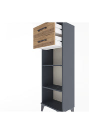 Arges Dolap 2 Raflı 2 Çekmeceli 44x30x134 Antrasit-Çam
