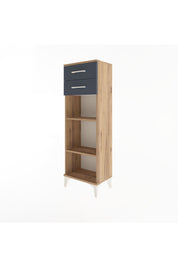 Arges Dolap 2 Raflı 2 Çekmeceli 44x30x134 Çam-Antrasit