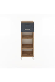 Arges Dolap 2 Raflı 2 Çekmeceli 44x30x134 Çam-Antrasit