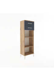 Arges Dolap 2 Raflı 2 Çekmeceli 44x30x134 Çam-Antrasit