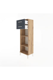 Arges Dolap 2 Raflı 2 Çekmeceli 44x30x134 Çam-Antrasit