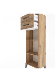 Arges Dolap 2 Raflı 2 Çekmeceli 44x30x134 Çam-Çam