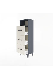 Arges Dolap Tek Raflı 3 Çekmeceli 44x30x134 Antrasit-Aytaşı