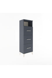 Arges Dolap Tek Raflı 3 Çekmeceli 44x30x134 Antrasit-Antrasit
