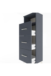 Arges Dolap Tek Raflı 3 Çekmeceli 44x30x134 Antrasit-Antrasit