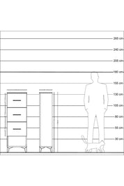 Arges Dolap 3 Çekmeceli 44x30x134 Antrasit-Antrasit
