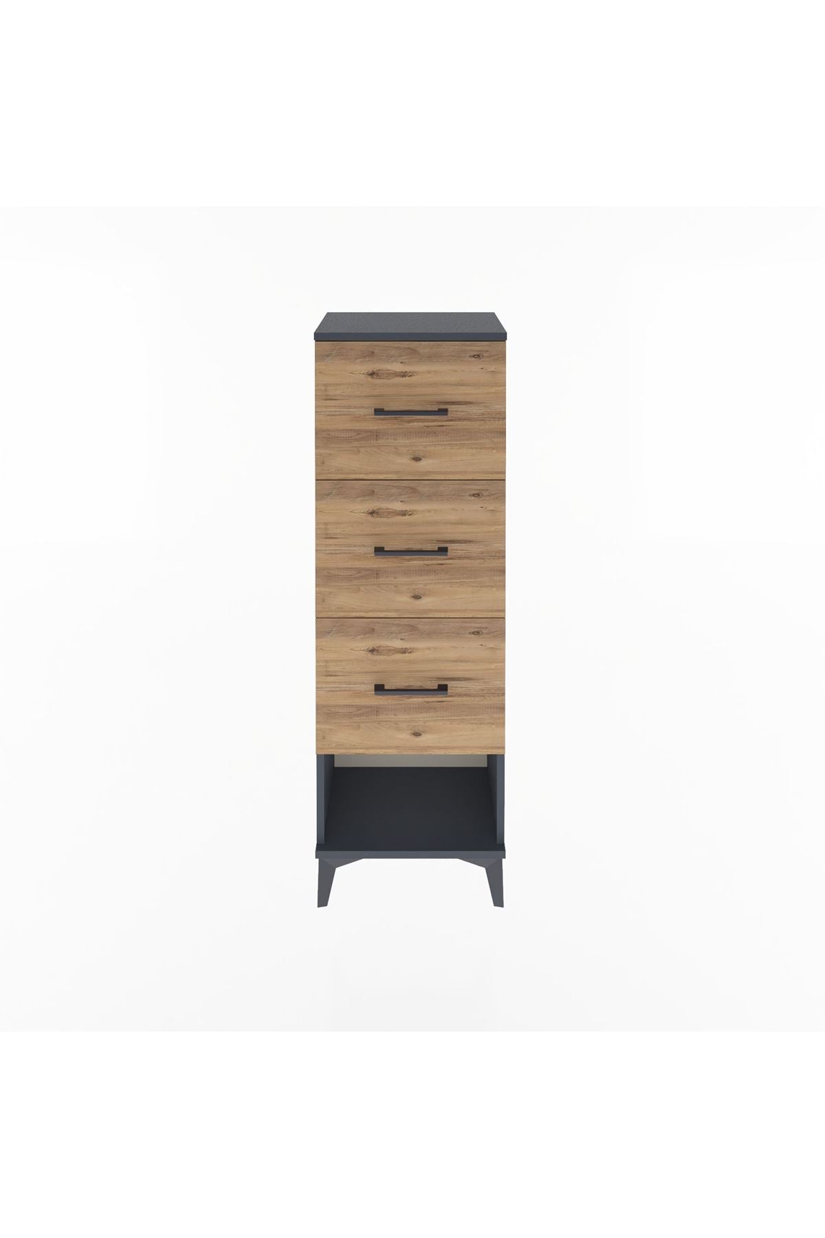 Arges Dolap 3 Çekmeceli 44x30x134 Antrasit-Çam