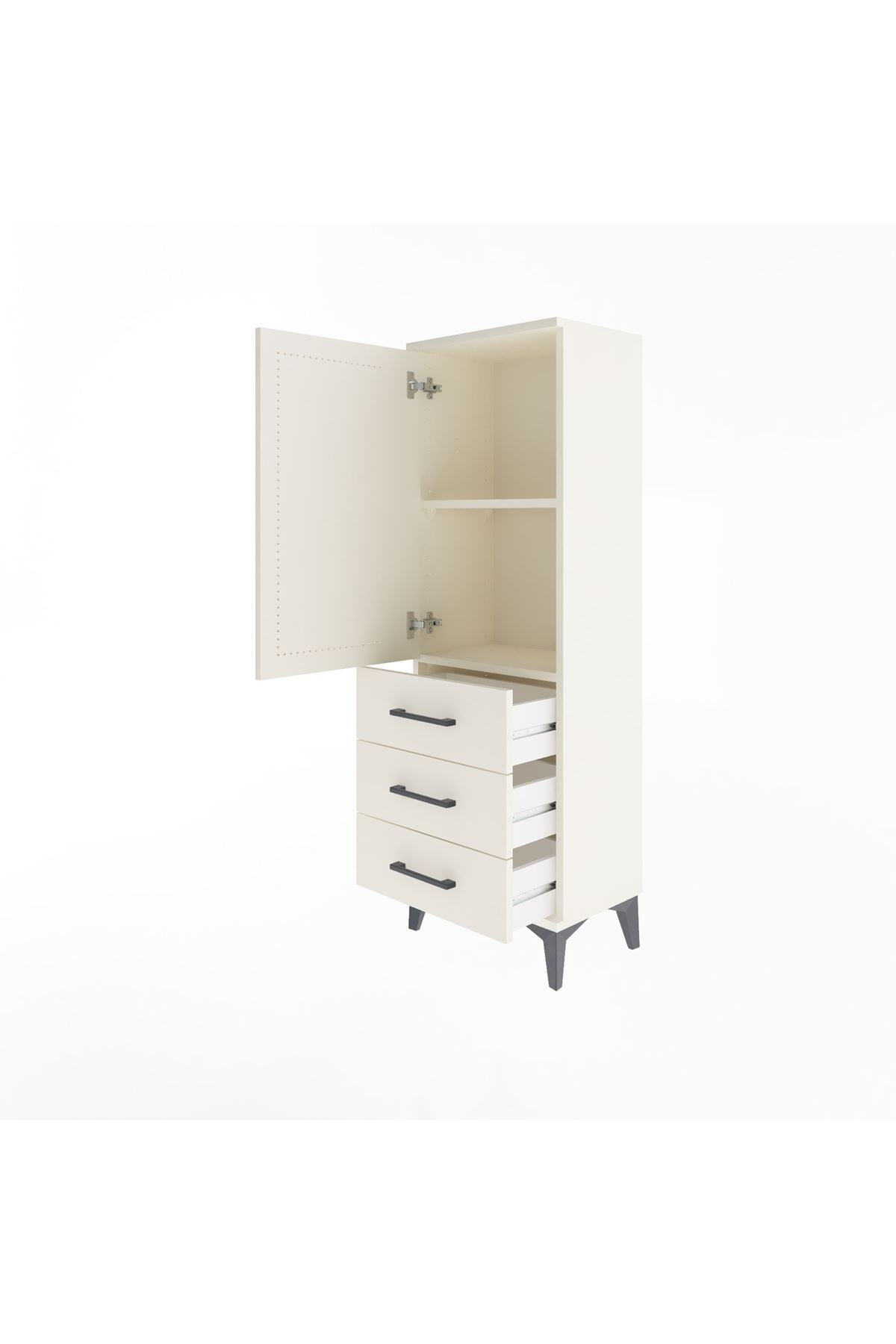 Arges Dolap 2 Raflı 3 Çekmeceli Tek Kapaklı 44x30x134 Aytaşı-Aytaşı