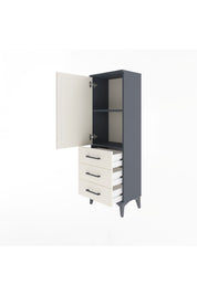 Arges Dolap 2 Raflı 3 Çekmeceli Tek Kapaklı 44x30x134 Antrasit-Aytaşı