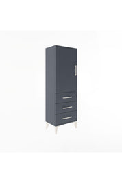 Arges Dolap 2 Raflı 3 Çekmeceli Tek Kapaklı 44x30x134 Antrasit-Antrasit