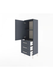 Arges Dolap 2 Raflı 3 Çekmeceli Tek Kapaklı 44x30x134 Antrasit-Antrasit