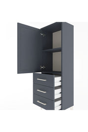 Arges Dolap 2 Raflı 3 Çekmeceli Tek Kapaklı 44x30x134 Antrasit-Antrasit