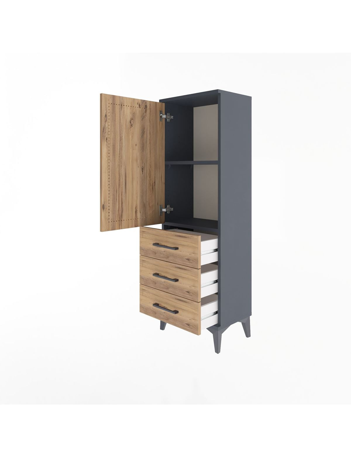Arges Dolap 2 Raflı 3 Çekmeceli Tek Kapaklı 44x30x134 - S16M046V6A