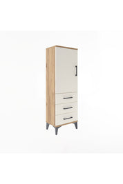 Arges Dolap 2 Raflı 3 Çekmeceli Tek Kapaklı 44x30x134 Çam-Aytaşı