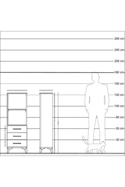 Arges Dolap 2 Raflı 3 Çekmeceli 44x30x134 Aytaşı-Antrasit