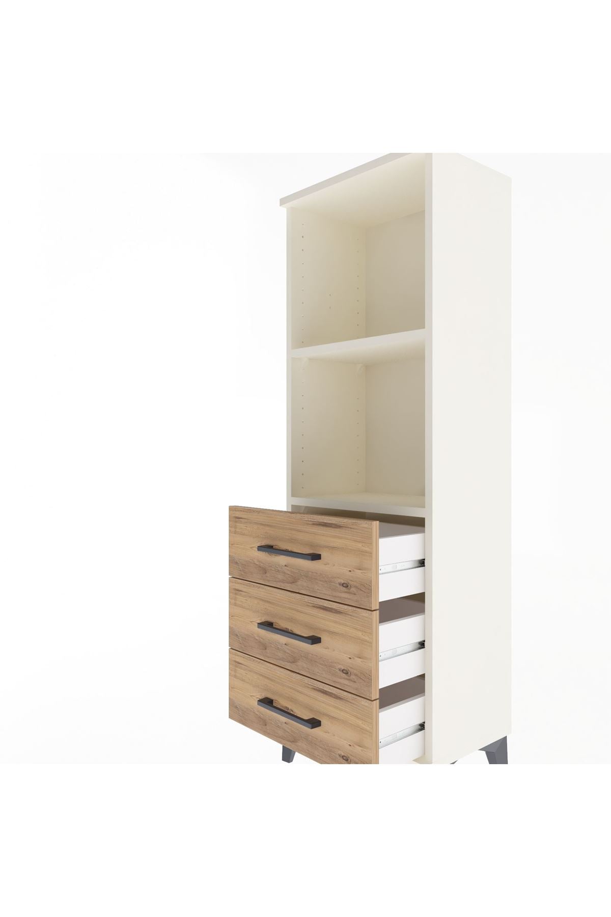 Arges Dolap 2 Raflı 3 Çekmeceli 44x30x134 Aytaşı-Çam