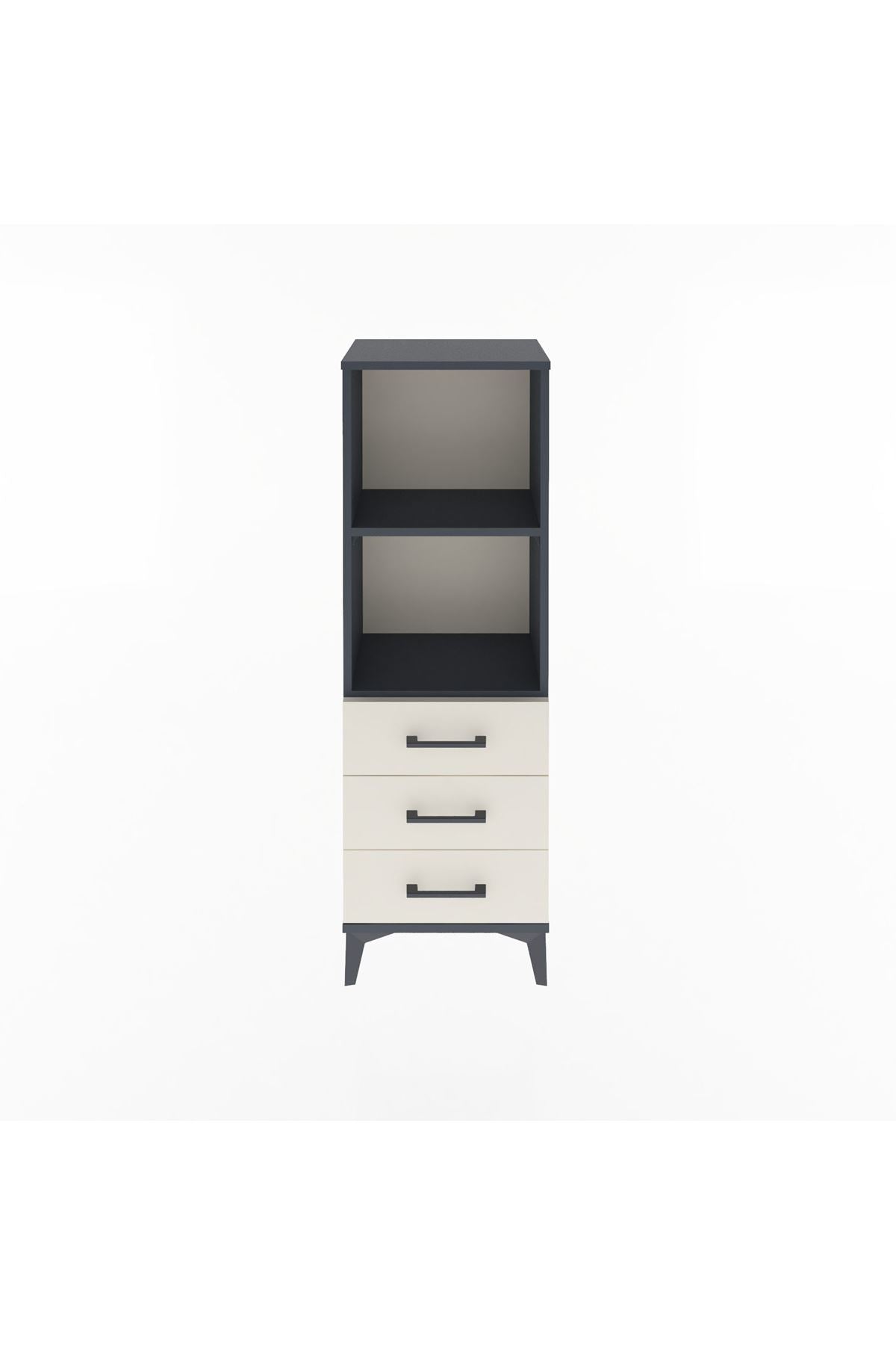 Arges Dolap 2 Raflı 3 Çekmeceli 44x30x134 Antrasit-Aytaşı