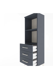 Arges Dolap 2 Raflı 3 Çekmeceli 44x30x134 Antrasit-Antrasit