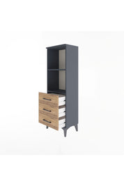 Arges Dolap 2 Raflı 3 Çekmeceli 44x30x134 Antrasit-Çam