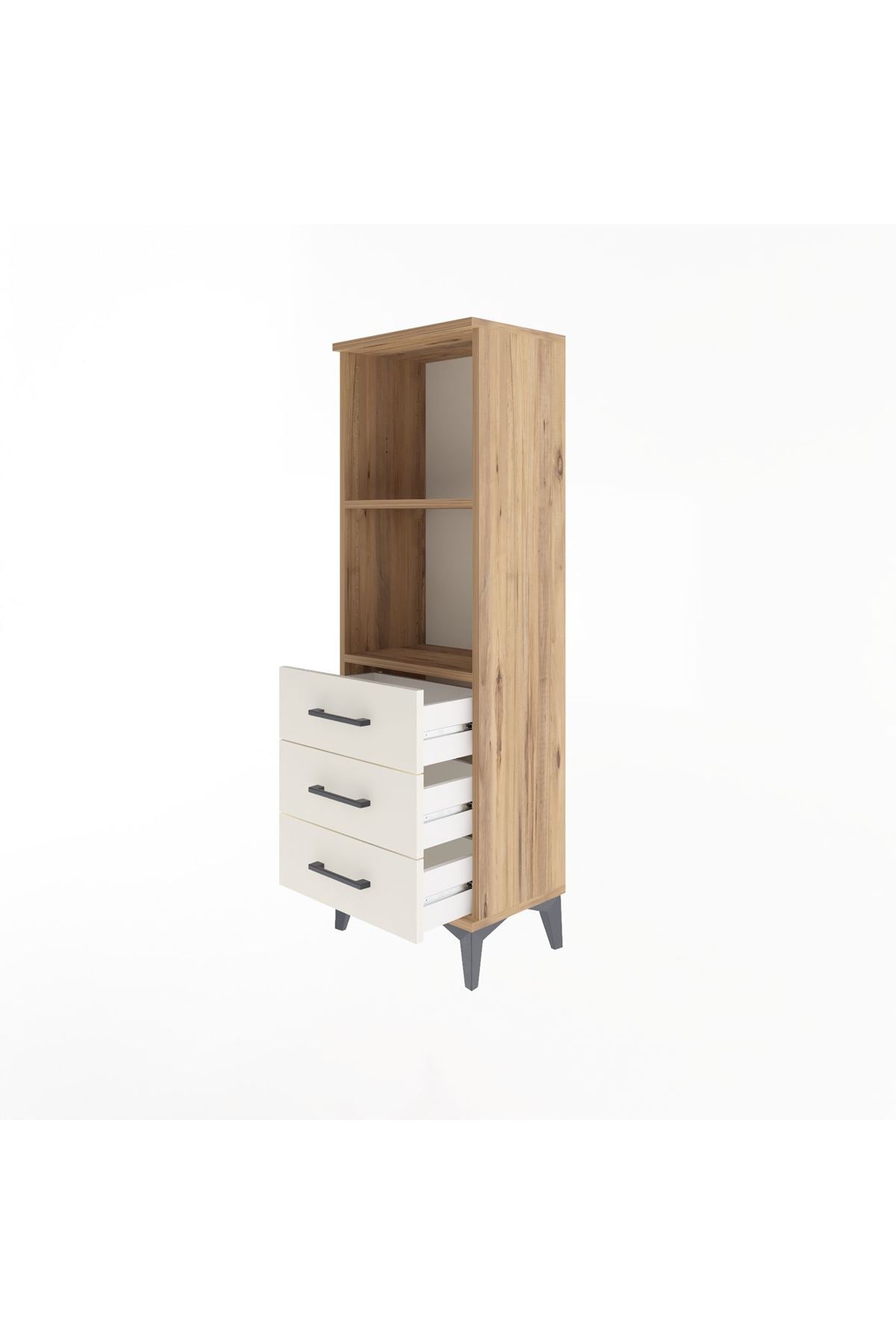 Arges Dolap 2 Raflı 3 Çekmeceli 44x30x134 Çam-Aytaşı