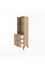 Arges Dolap 2 Raflı 3 Çekmeceli 44x30x134 Çam-Çam