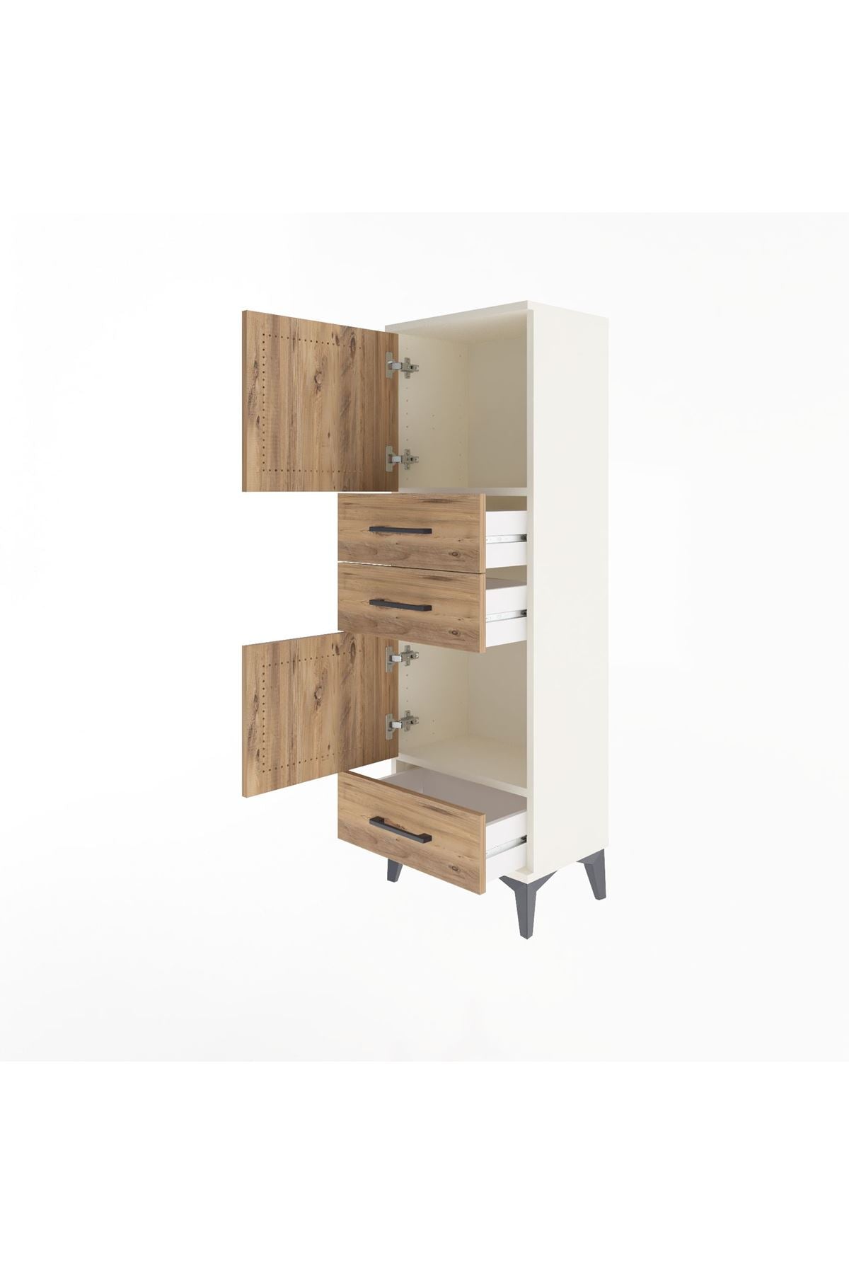 Arges Dolap 2 Raflı 3 Çekmeceli 2 Kapaklı 44x30x134 Aytaşı-Çam