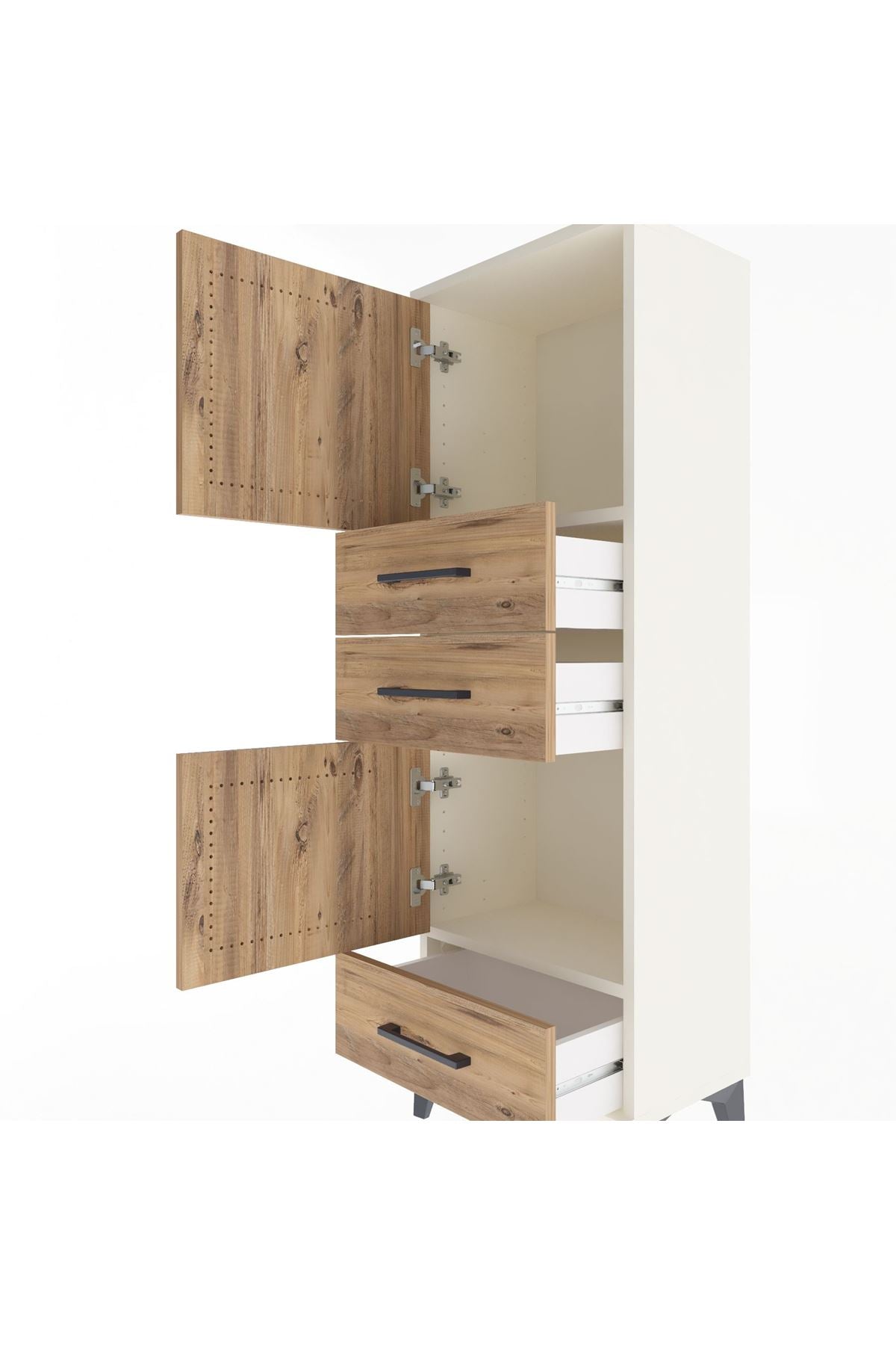 Arges Dolap 2 Raflı 3 Çekmeceli 2 Kapaklı 44x30x134 Aytaşı-Çam