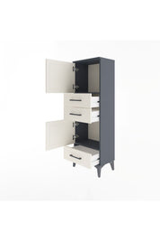 Arges Dolap 2 Raflı 3 Çekmeceli 2 Kapaklı 44x30x134 Antrasit-Aytaşı